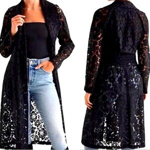 New! EXPRESS Sexy Lace Belted Trench Coat Size M